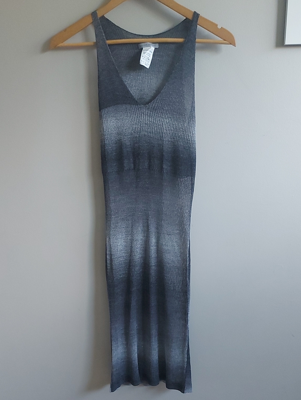 Sarah Pacini Gray Ombre Knit Maxi Dress